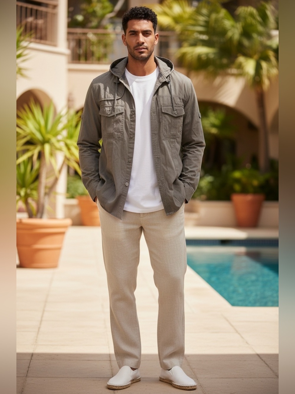 Armani Exchange Men's Hooded Field Jacket - Gray
